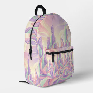 Abstrakte Kunst Stadt-Skyline Pastell-Rucksack Bedruckter Rucksack