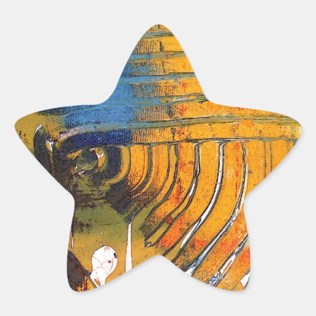 Abstrakte Kunst Stern-Aufkleber (Vorderseite)