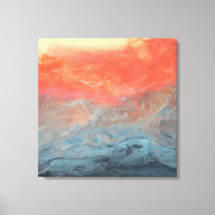 Abstrakte Kunst - "stürmischer Sonnenuntergang " Leinwanddruck