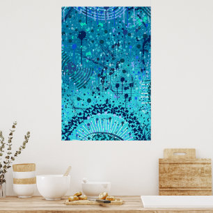 Abstrakte Kunst: Symphonie auf dem Meer Poster