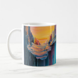 Abstrakte Kunst Tasse, farbenfrohe Landschaft Tass Kaffeetasse