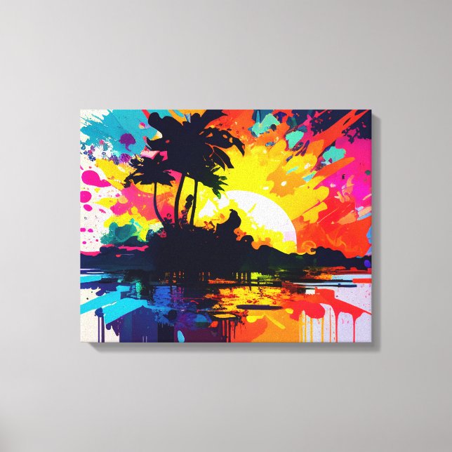 Abstrakte Kunst - tropische Insel Canvas Print Leinwanddruck (Vorderseite)
