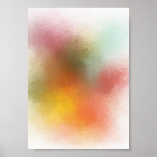 Abstrakte Kunst und Moderne, trendige Rot-Gelb Poster