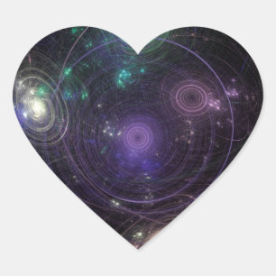 Abstrakte Kunst Universum Herz-Aufkleber