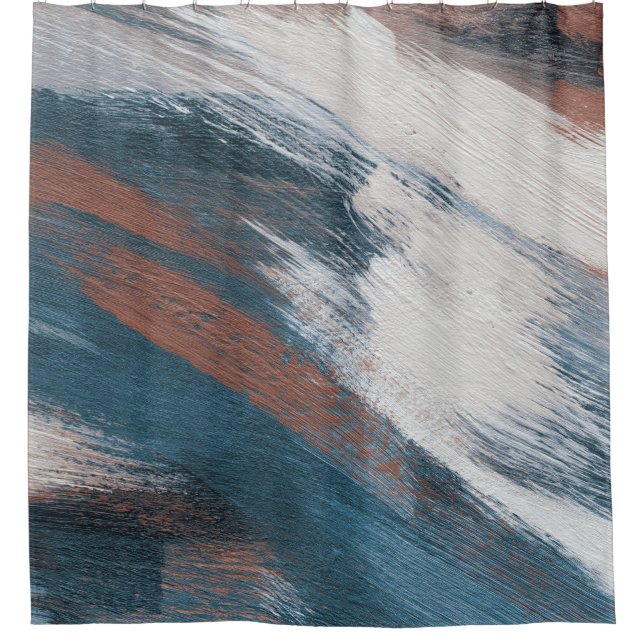 Abstrakte Kunst: Versatile Pinselstriche. Duschvorhang (Vorderseite)