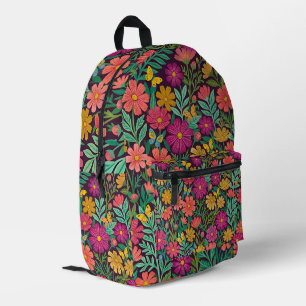Abstrakte Kunst Volk Blumen Schmetterlinge Rucksac Bedruckter Rucksack