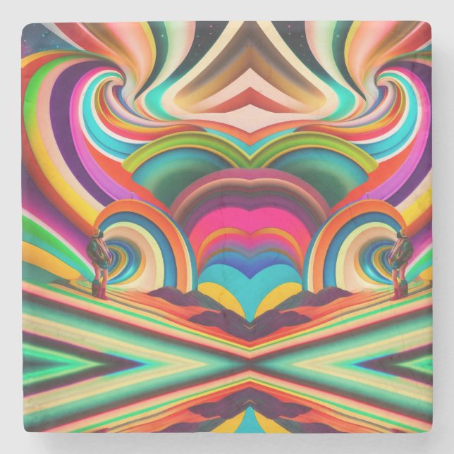 Abstrakte Kunst von Bonnaroo Steinuntersetzer (Vorderseite)