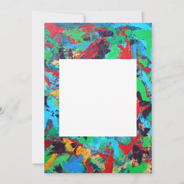 Abstrakte Kunst von Hand bemalt Einladung (Vorderseite)