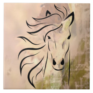 abstrakte Kunst Wildes Pferd Fliese