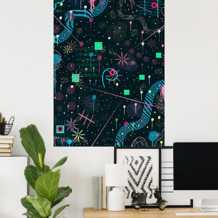 Abstrakte Kunst: Winterhimmel Poster