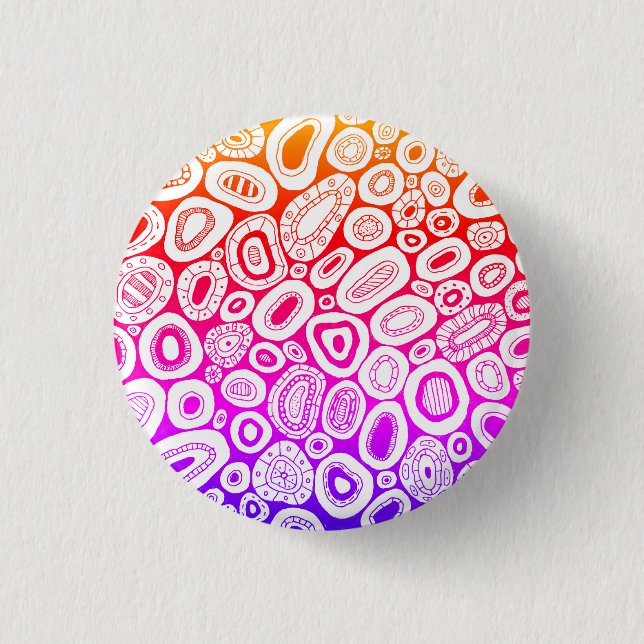 Abstrakte Kunst Zufällige Blasen Formen  Button (Vorderseite)