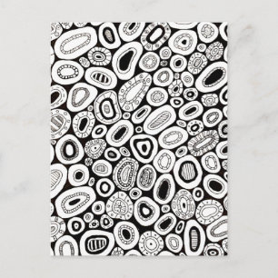 Abstrakte Kunst Zufällige tropfenförmige Formen Postkarte