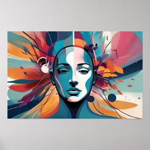 Abstrakte Kunst zur psychischen Gesundheit Poster