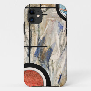 abstrakte Kunstcollage, Mischmedien und Watercolor iPhone 11 Hülle
