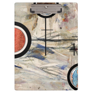abstrakte Kunstcollage, Mischmedien und Watercolor Klemmbrett