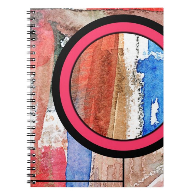 abstrakte Kunstcollage, Mischmedien und Watercolor Notizblock (Vorderseite)