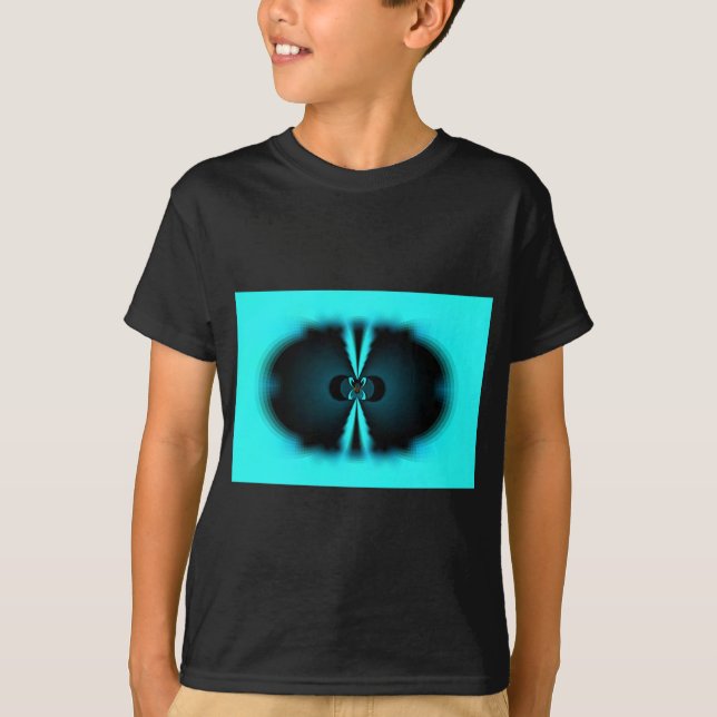 Abstrakte Kunstdrucke aus Cycland und Schwarz T-Shirt (Vorderseite)
