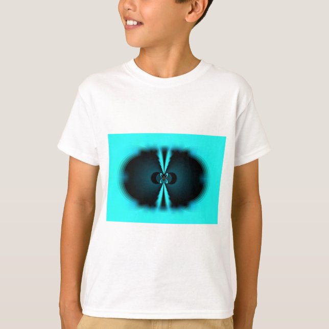 Abstrakte Kunstdrucke aus Cycland und Schwarz T-Shirt (Vorderseite)