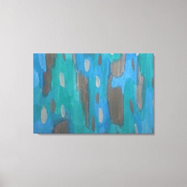 Abstrakte Kunstdrucke in Blau, Grün und Grau Leinwanddruck (Vorderseite)