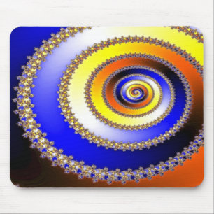 Abstrakte Künste - gewundenes blaues Gelb Mousepad