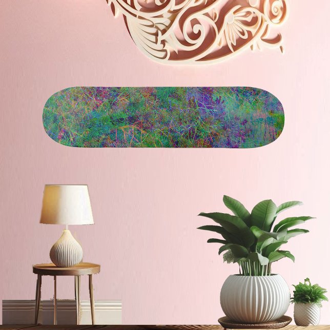 Abstrakte Kunstfarben Mystische Ozeanwellen Skateboard (Abstract Art Colorful Mystic Ocean Waves Blue Skateboard)
