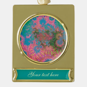 Abstrakte Kunstkorallen Banner-Ornament Gold
