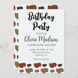 Abstrakte Kunstkunst Geburtstagsparty Einladung