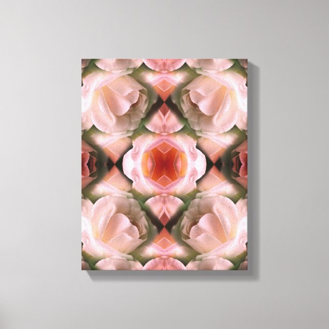 Abstrakte Kunstkunst von White Rose Leinwanddruck (Vorderseite)