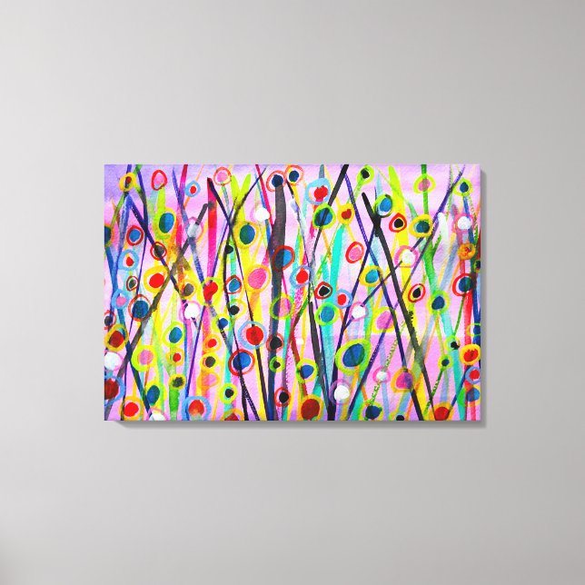 abstrakte Kunstlandschaft mit Aquarellfarben Leinwanddruck (Vorderseite)