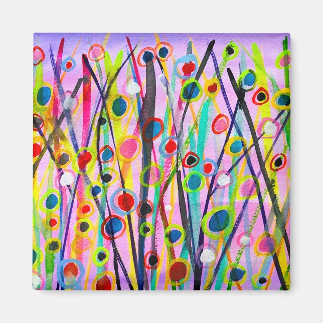 abstrakte Kunstlandschaft mit Aquarellfarben Magnet (Vorne)