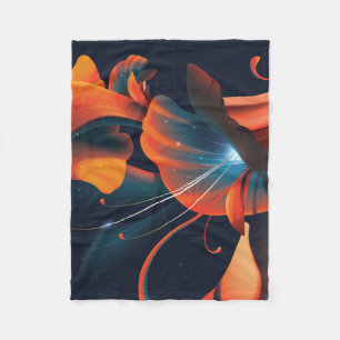 Abstrakte künstlerische Blume Fleecedecke