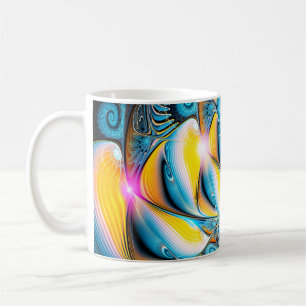 Abstrakte künstlerische goldene und blaue moderne  kaffeetasse