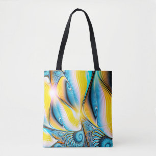 Abstrakte künstlerische goldene und blaue moderne tasche