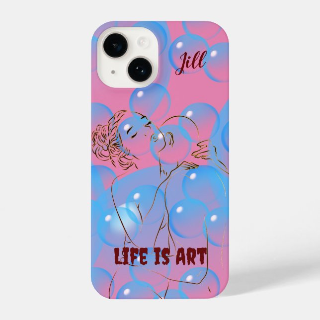 Abstrakte Künstlerische Liebe iPhone 14 Hülle (Rückseite)
