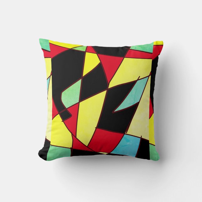 Abstrakte Kunstmalerei eines Kissen (Vorderseite)
