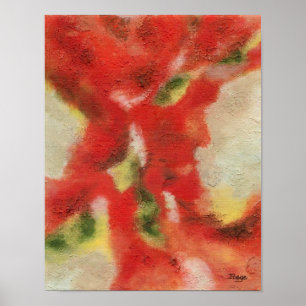 Abstrakte Kunstmalerei rot-orange-gelbe Textur Poster