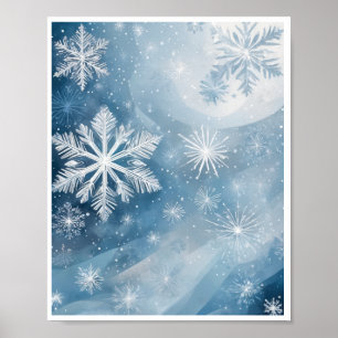 Abstrakte Kunstmauer Poster Winter Wunderland Kind