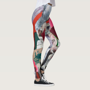 Abstrakte Kunstsammlung handbemalt Leggings