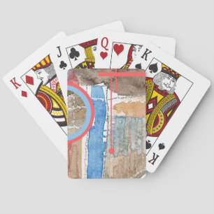abstrakte Kunstsammlungen, gemischte Medien und Aq Spielkarten