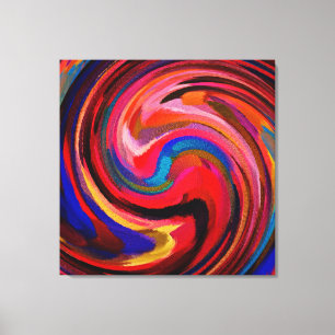 Abstrakte Kunstschwirr mit farbenfrohen Paint Back Leinwanddruck