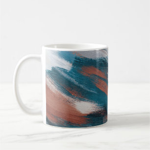 Abstrakte Kunstwerke. Pinselstriche auf Papier. Vi Kaffeetasse