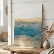 Abstrakte Küstenlandschaft in Türkis und Beige
