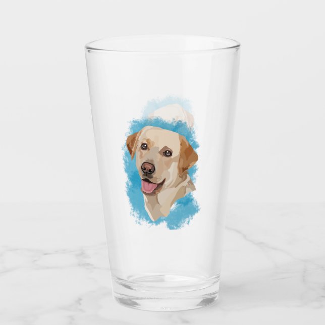 Abstrakte Labrador Art Glas (Vorderseite)