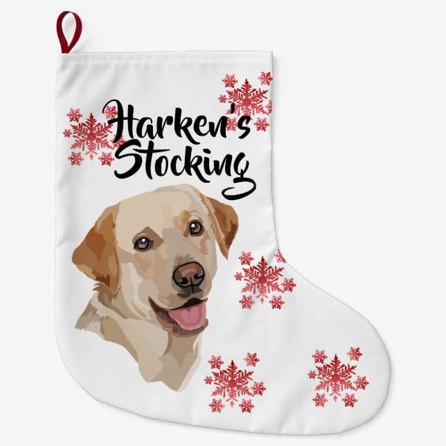Abstrakte Labrador Art Großer Weihnachtsstrumpf (Vorderseite)