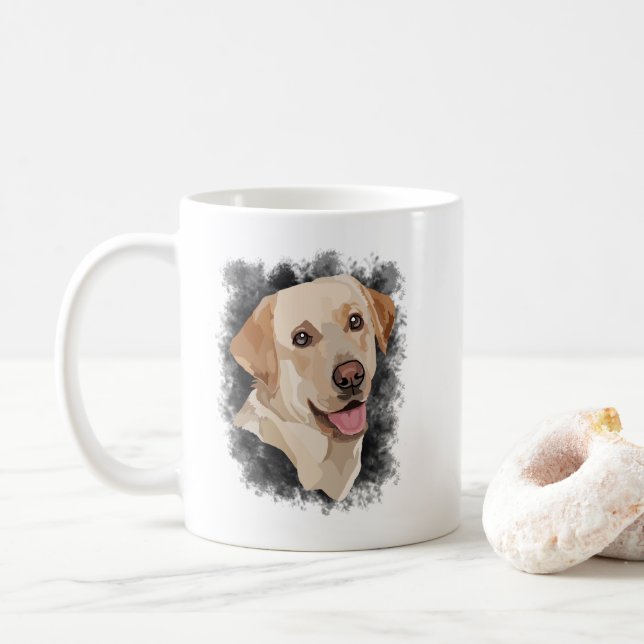 Abstrakte Labrador Art Kaffeetasse (Mit Donut)