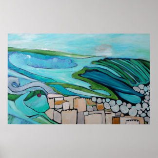 Abstrakte Landschaft am Meer Poster