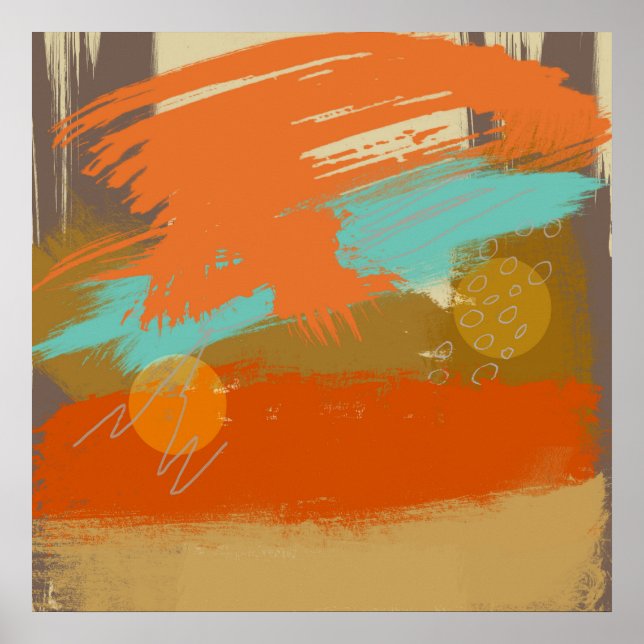 Abstrakte Landschaft Art Paint Circles Spheres Poster (Vorne)