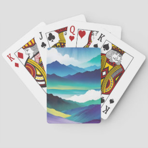 Abstrakte Landschaft Berge Tal Naturlandschaft Spielkarten