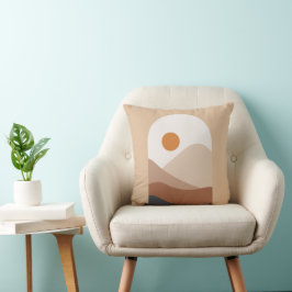 Abstrakte Landschaft Boho, Erdbeige Kissen