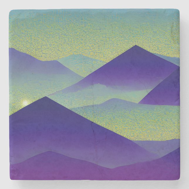 Abstrakte Landschaft Fallen Star 23 Steinuntersetzer (Vorderseite)